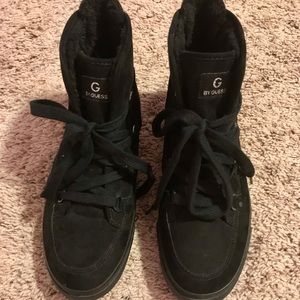 Guess Black Faux Fur ‘Ggotter’ Sneakers Size 9